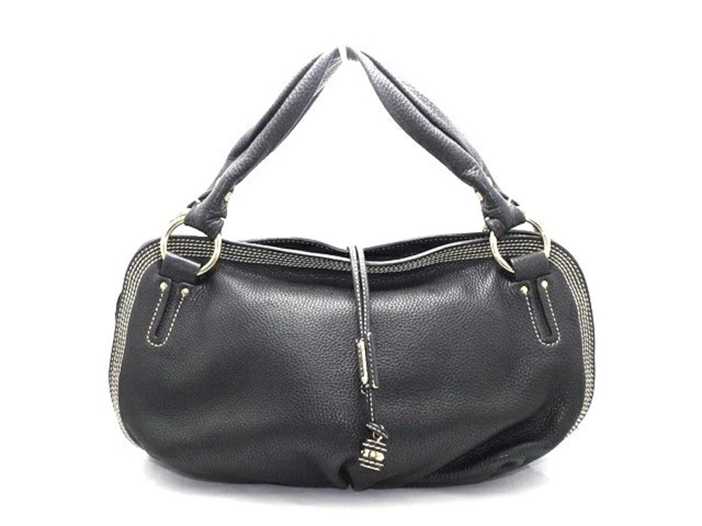 Celine handbag embossed leather black